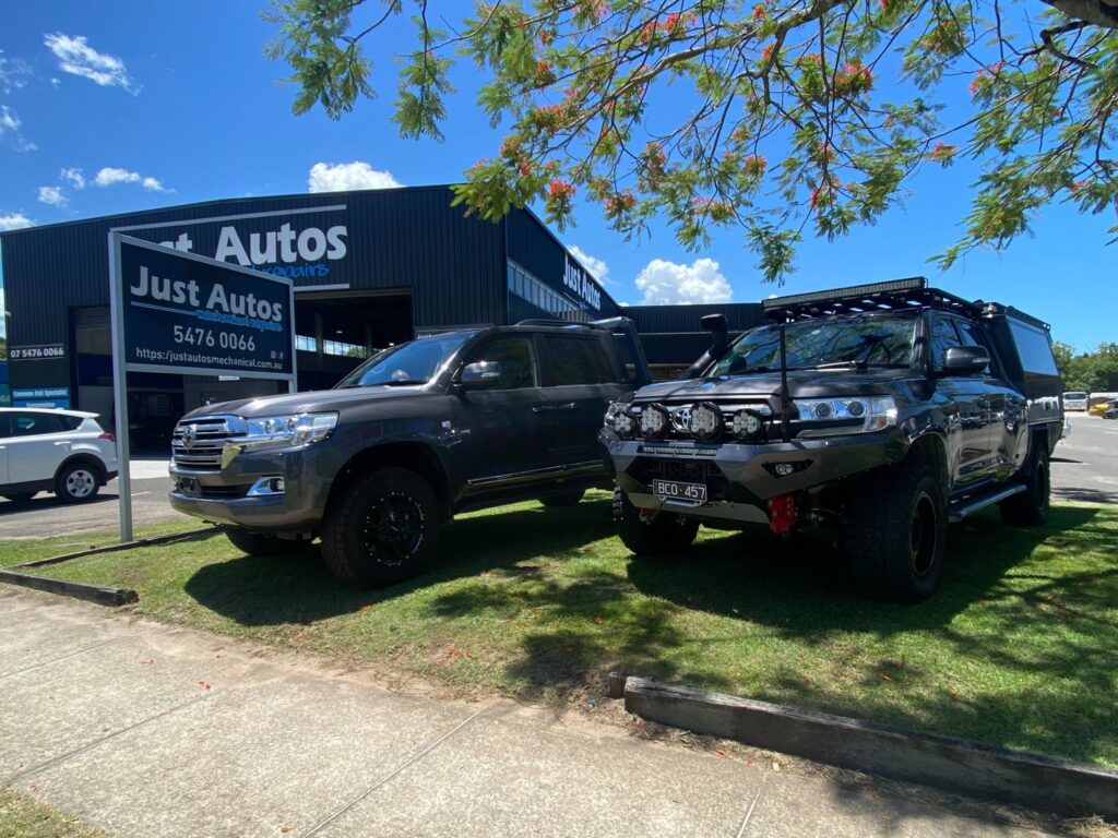 Petrol vs Diesel: Buying Your Next 4WD Toyota - Toyota diesels parked outside Just Autos