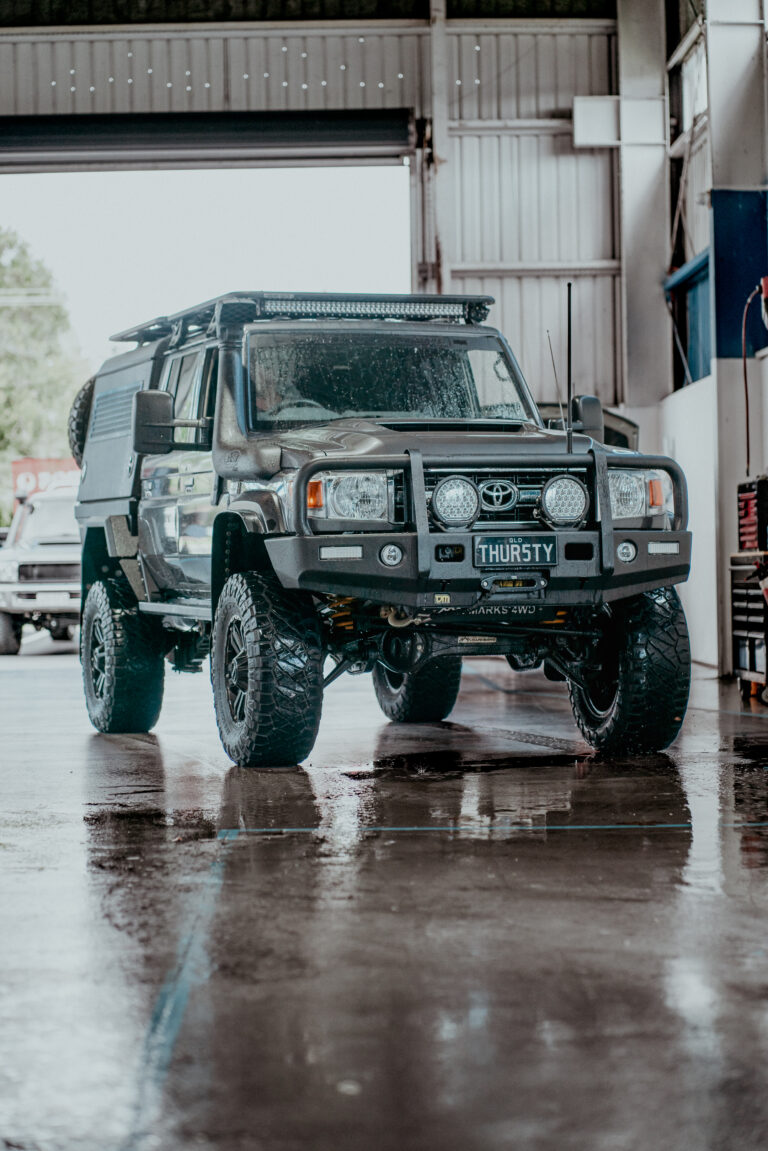79 Series Land Cruiser at Just Autos workshop for performance upgrades