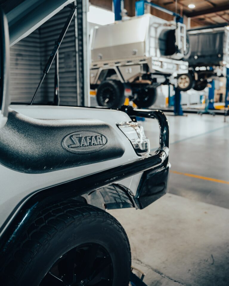 side view of a 4" snorkel on a Land Cruiser