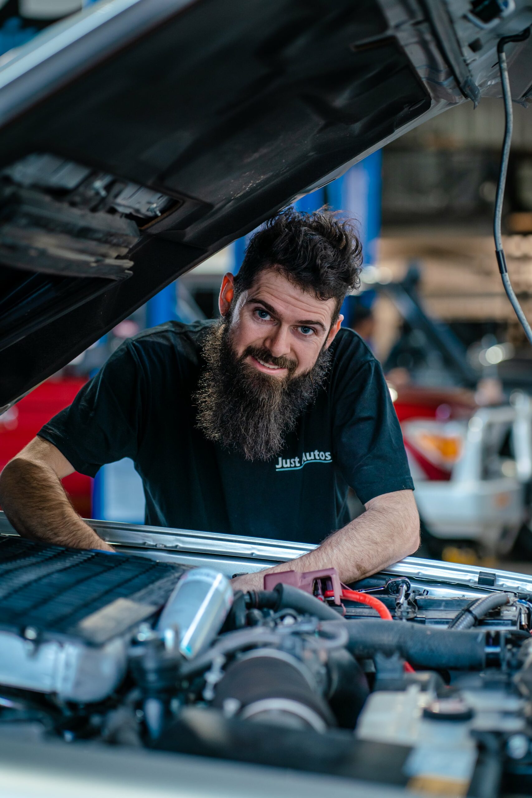 Diesel performance technician at Just Autos carrying out a diesel health check prior to an ECU remap