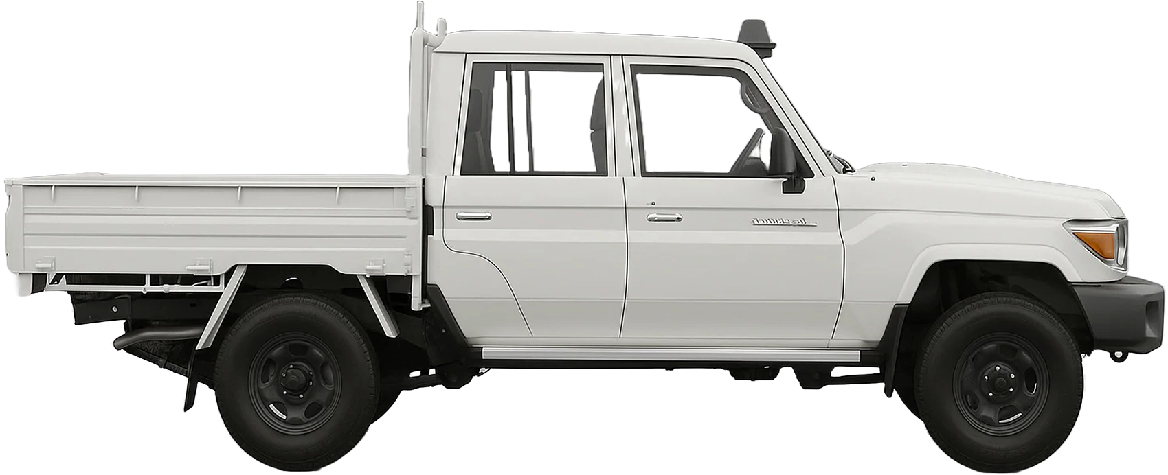 White Toyota 79 Series dual cab side profile thumbnail cutout