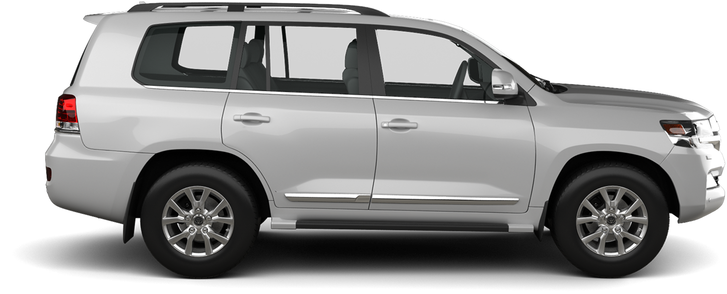 Silver Toyota 200 Series LandCruiser side profile thumbnail cutout